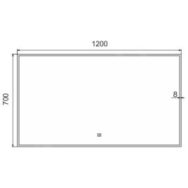 Nimco Miroirs - Miroir avec cadre éclairage LED, 1200x700 mm, aluminium ZP 13006V
