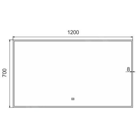 Nimco Miroirs - Miroir avec cadre éclairage LED, 1200x700 mm, aluminium ZP 13006V