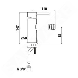 Jika Mio Style - Mitigeur de bidet avec vidage, chrome H3412F10041111