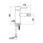 Jika Mio Style - Mitigeur de bidet avec vidage, chrome H3412F10041111