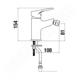Jika Cube - Mitigeur de bidet, chrome H3411W10041101