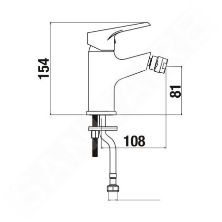 Jika Cube - Mitigeur de bidet, chrome H3411W10041101