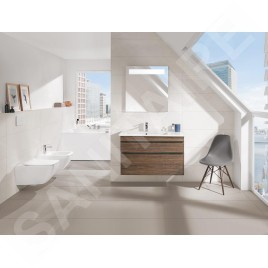 Villeroy & Boch Venticello - Bidet suspendu, avec un trou de robinetterie, CeramicPlus, Stone White 441100RW