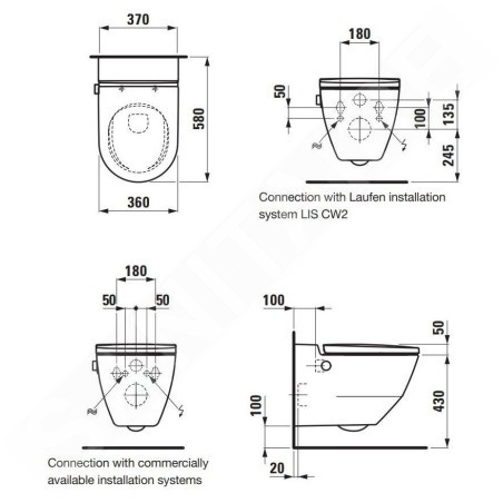 Laufen Cleanet Navia - Bidet électronique avec céramique, Rimless, SoftClose, blanc H8206017570001