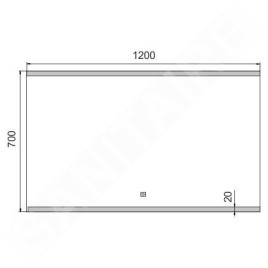 Nimco Miroirs - Miroir avec cadre éclairage LED, 1200x700 mm, aluminium ZP 12006V