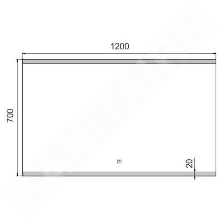 Nimco Miroirs - Miroir avec cadre éclairage LED, 1200x700 mm, aluminium ZP 12006V