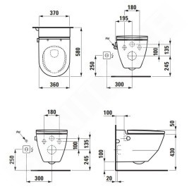 Laufen Cleanet Navia - Bidet électronique avec céramique, arrivée d'eau latérale, Rimless, SoftClose, blanc H8206017577171
