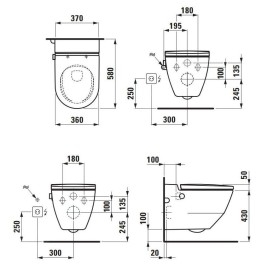 Laufen Cleanet Navia - Bidet électronique avec céramique, arrivée d'eau latérale, SoftClose, Rimless, avec LCC, blanc