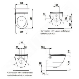 Laufen Cleanet Navia - Bidet électronique en céramique, Rimless, SoftClose, avec LCC, blanc H8206014000001