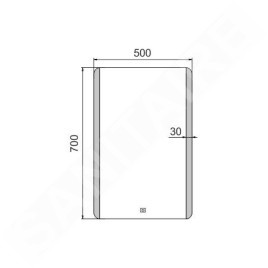 Nimco Miroirs - Miroir dans un cadre avec éclairage LED, 500x700 mm, aluminium ZP 17001V