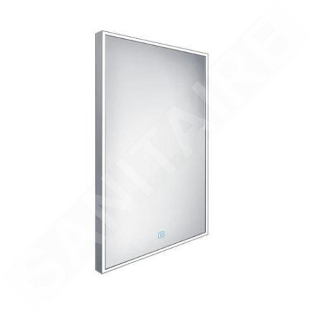 Nimco Miroirs - Miroir dans un cadre avec éclairage LED, 500x700 mm, aluminium ZP 13001V