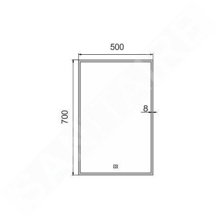 Nimco Miroirs - Miroir dans un cadre avec éclairage LED, 500x700 mm, aluminium ZP 13001V