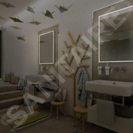 Nimco Miroirs - Miroir dans un cadre avec éclairage LED, 500x700 mm, aluminium ZP 13001V