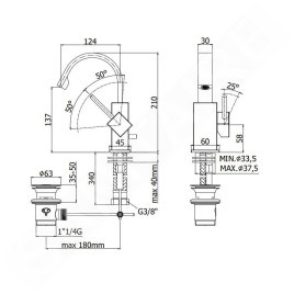 Paffoni Level - Mitigeur de bidet avec vidage, chrome LEA837CR