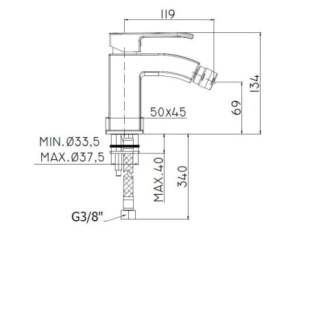 Paffoni Level - Mitigeur de bidet, inox LES131ST