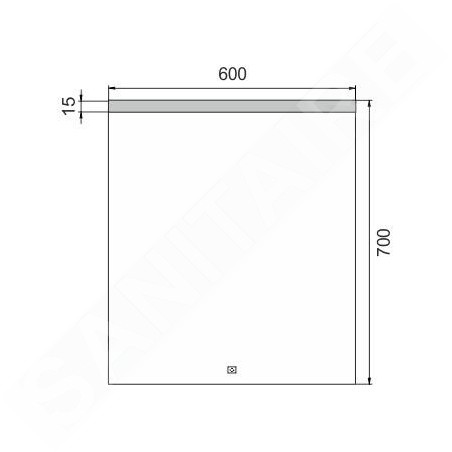 Nimco Miroirs - Miroir dans un cadre avec éclairage LED, 600x700 mm, aluminium ZP 8002V