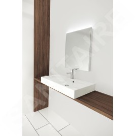 Nimco Miroirs - Miroir dans un cadre avec éclairage LED, 600x700 mm, aluminium ZP 8002V