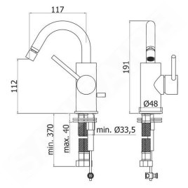 Paffoni Light - Mitigeur de bidet, doré brossé LIG138HGSP