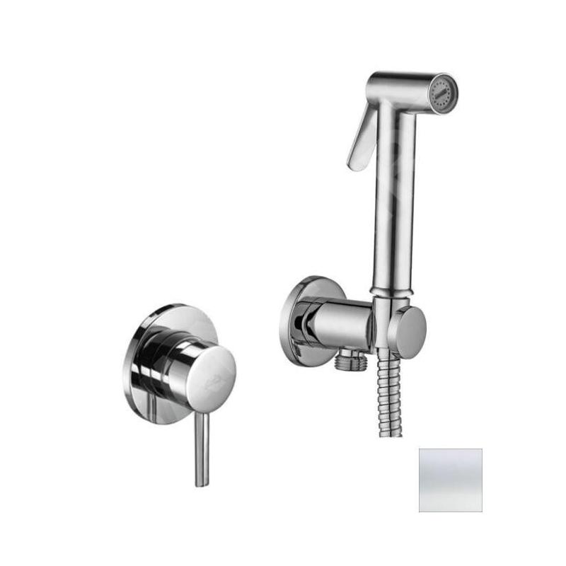 Paffoni Bidet Kit - Barret Mitigeur encastré, avec douchette et corps, blanc mat KITDUP110BO