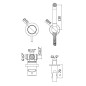 Paffoni Bidet Kit - Barret Mitigeur encastré, avec douchette et corps, blanc mat KITDUP110BO