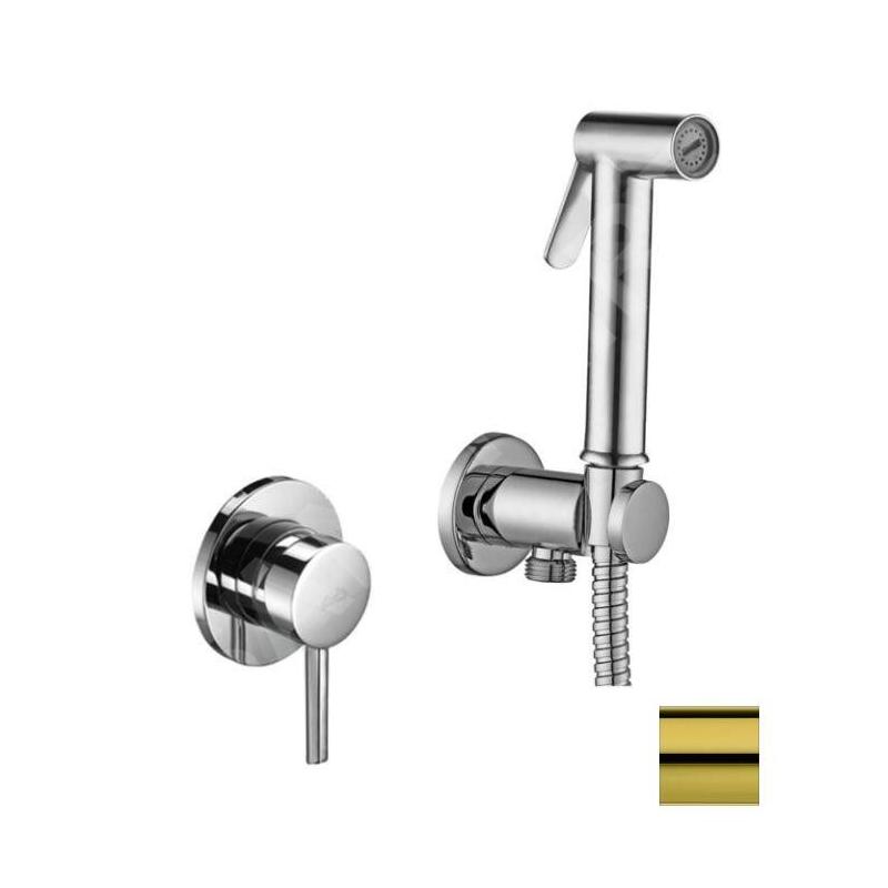 Paffoni Bidet Kit - Mitigeur de bidet encastré, avec douchette et corps, or KITDUP110HG