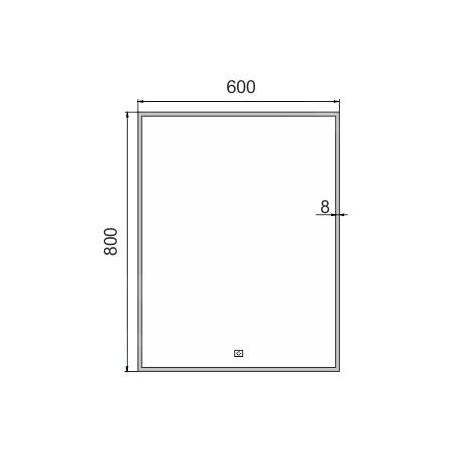 Nimco Miroirs - Miroir avec cadre éclairage LED, 600x800 mm, aluminium ZP 13002V