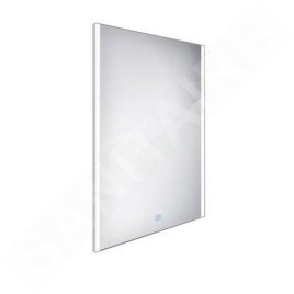Nimco Miroirs - Miroir avec cadre éclairage LED, 600x800 mm, aluminium ZP 11002V