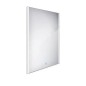 Nimco Miroirs - Miroir avec cadre éclairage LED, 600x800 mm, aluminium ZP 11002V