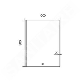 Nimco Miroirs - Miroir avec cadre éclairage LED, 600x800 mm, aluminium ZP 11002V
