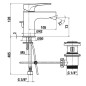 Jika Cubito-N - Mitigeur de bidet avec vidage, chrome H3411X10041111