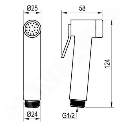 Ravak Accessoires - Douchette de bidet, chrome X07P641