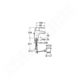 Roca Monodin-N - Mitigeur de bidet avec vidage, chrome A5A6098C00