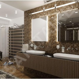 Nimco Miroirs - Miroir avec cadre éclairage LED, 600x800 mm, aluminium ZP 11002V