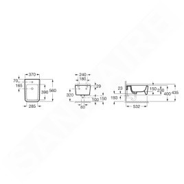Roca Inspira - Bidet suspendu, avec trop-plein, trou pour robinetterie, blanc A357535000