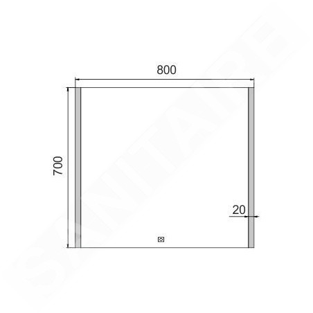 Nimco Miroirs - Miroir avec cadre éclairage LED, 800x700 mm, aluminium ZP 11003V