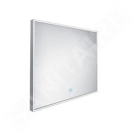 Nimco Miroirs - Miroir avec cadre éclairage LED, 800x700 mm, aluminium ZP 13003V