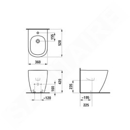 Laufen Lua - Bidet à poser, trou pour robinet, LCC, blanc H8320814003021