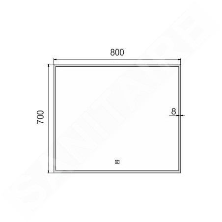 Nimco Miroirs - Miroir avec cadre éclairage LED, 800x700 mm, aluminium ZP 13003V