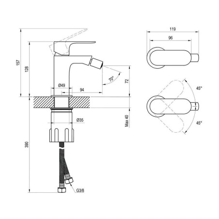 Ravak Eleganta - Mitigeur de bidet, blanc mat X070258