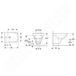 Geberit Selnova Compact - Bidet suspendu , 480x350 mm, blanc 500.272.01.7