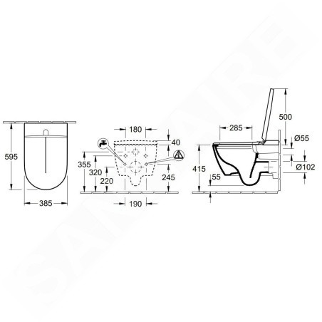 Villeroy & Boch ViClean - WC lavant, Rimless, CeramicPlus, SoftClosing, Pure Black V0E200R7