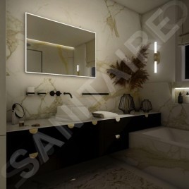 Nimco Miroirs - Miroir avec cadre éclairage LED, 800x700 mm, aluminium ZP 13003V