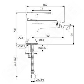 Ideal Standard Cerafine O - Mitigeur de bidet, argenté BD716SI