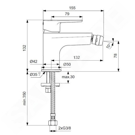 Ideal Standard Cerafine O - Mitigeur de bidet, noir soyeux BD716XG