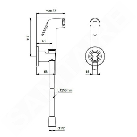 Ideal Standard Idealspray - Douchette bidet avec support et flexible, or brossé B0595A2
