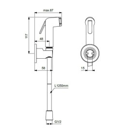 Ideal Standard Idealspray - Douche bidet avec support et flexible, Magnetic Grey B0595A5