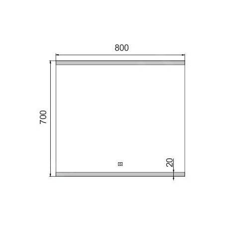 Nimco Miroirs - Miroir avec cadre éclairage LED, 800x700 mm, aluminium ZP 12003V