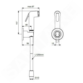 Ideal Standard Idealspray - Douchette de bidet avec support et flexible, acier B0595GN