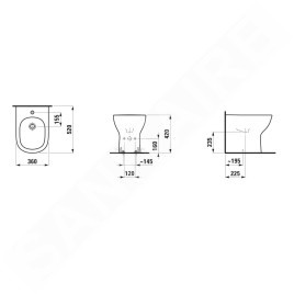 Laufen Lua - Bidet à poser, trou pour robinet, blanc H8320820003021