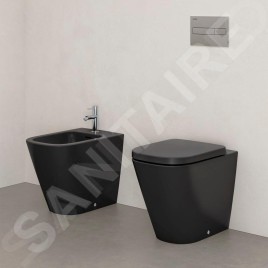 Laufen Meda - Bidet à poser, trou pour robinet, noir mat H8321117163021